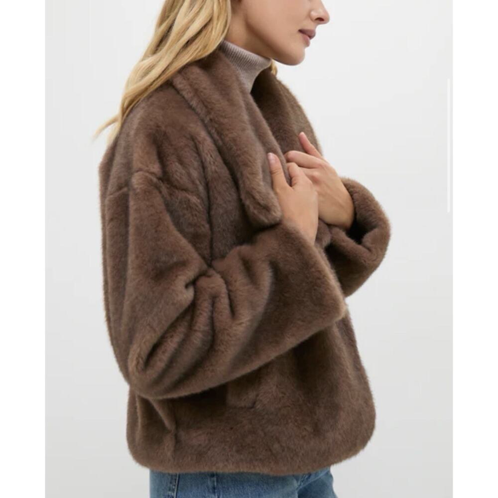 NWT Tuckernuck HYACINTH HOUSE Brown Faux Fur Haddon Jacket XXL - Picture 3 of 6